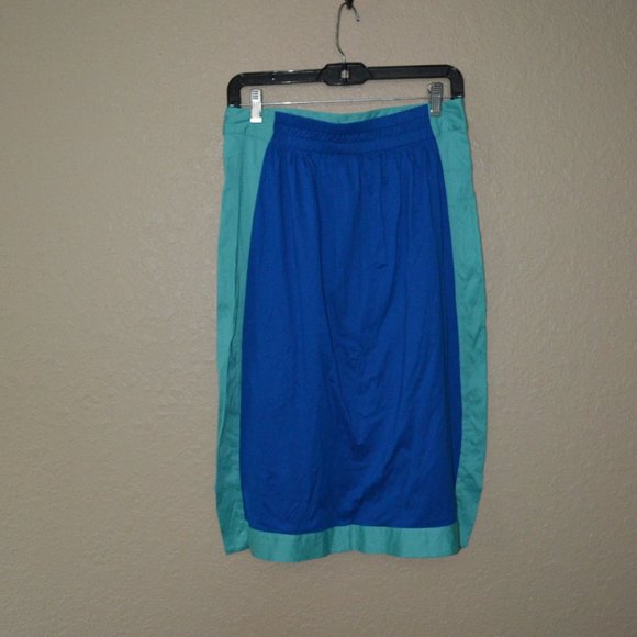 NWOT Sz M/L ERES Blue Turquiose Mid Length Pull On Skirt - Picture 4 of 6